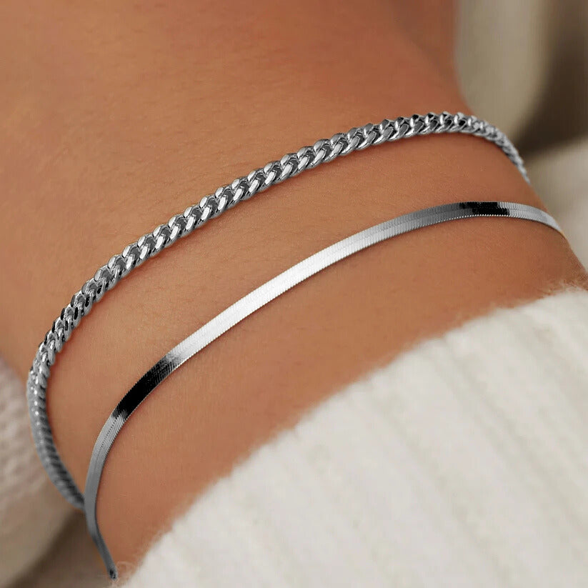 Bracelet Soleil Serpent | Or blanc