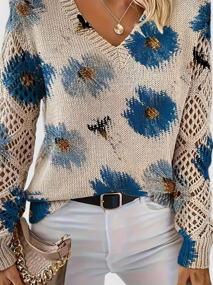 Aureli™ | Pull Élégant à Imprimé Floral