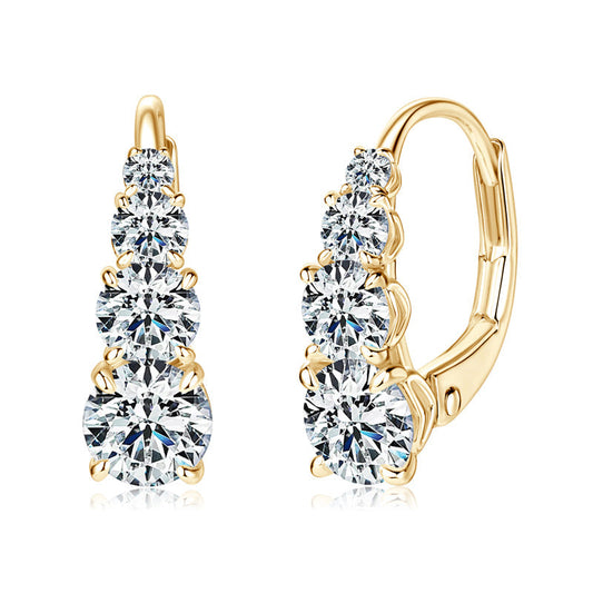 Boucles d’oreilles Carol quatre pierres | Or