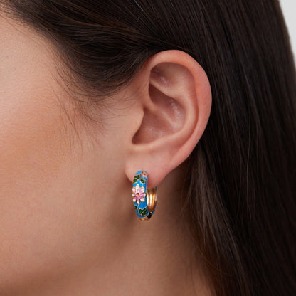 Boucles d'oreilles Golden Circle avec Fleur