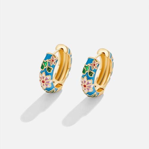 Boucles d'oreilles Golden Circle avec Fleur