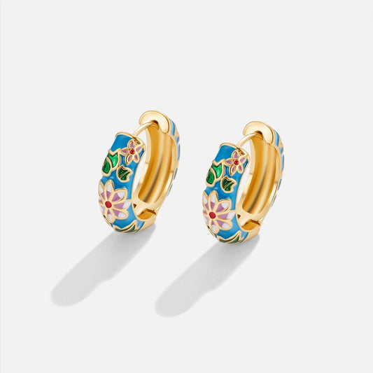 Boucles d'oreilles Golden Circle avec Fleur