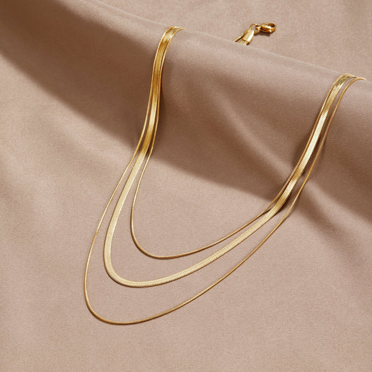 Collier en chaîne multilayer en or