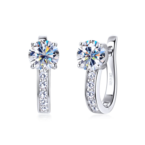 Boucles d’oreilles Channel Huggie | Or blanc
