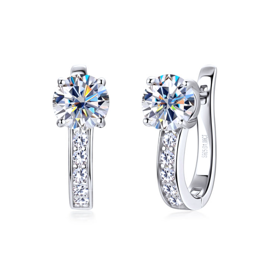 Boucles d’oreilles Channel Huggie | Or blanc