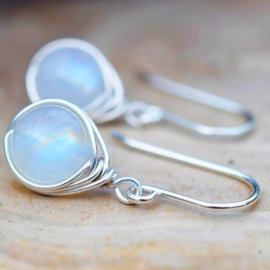 Boucles d'oreilles vintage avec pierre de lune