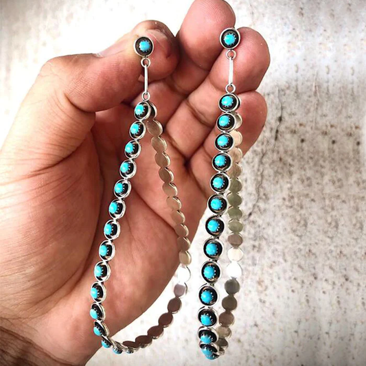 Boucles d'oreilles vintage en turquoise