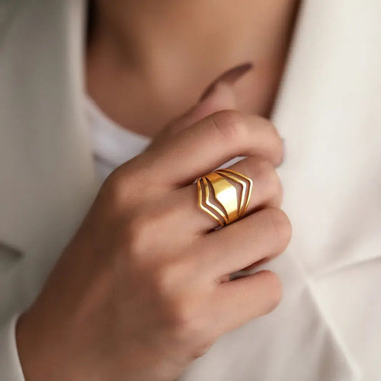 Bague Énonciatrice en Or Élégante