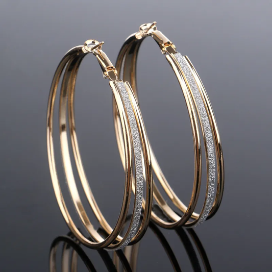 Boucles d'oreilles créoles en or brillant vintage