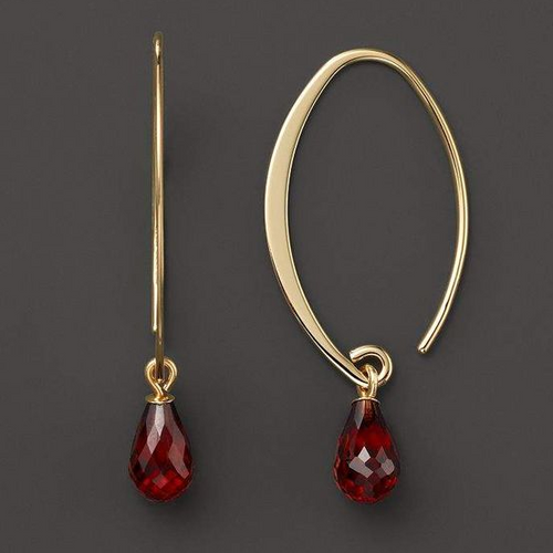 Boucles d'oreilles vintage en cristal rouge et or