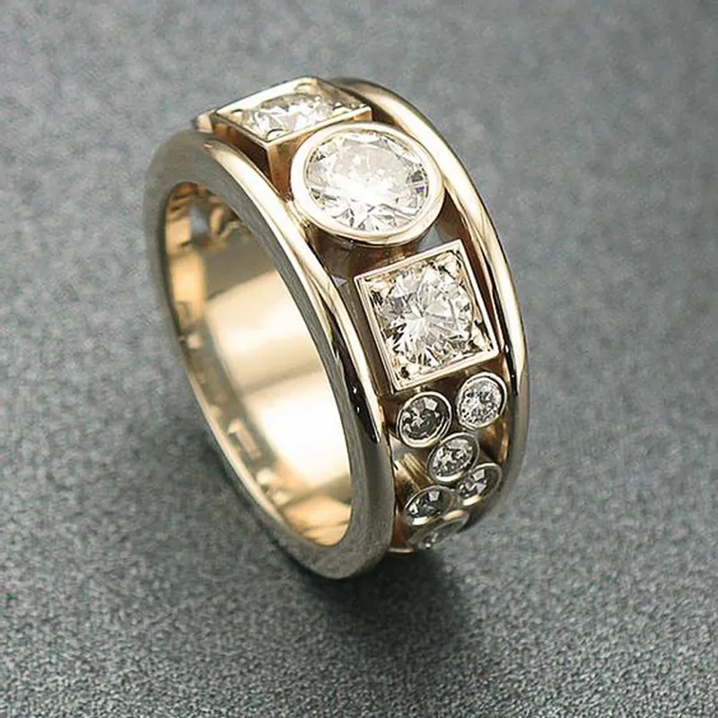 Bague vintage en or et zirconium