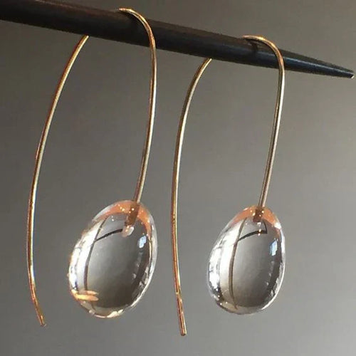 Boucles d’oreilles Antique Grey Crystal Drop | Or