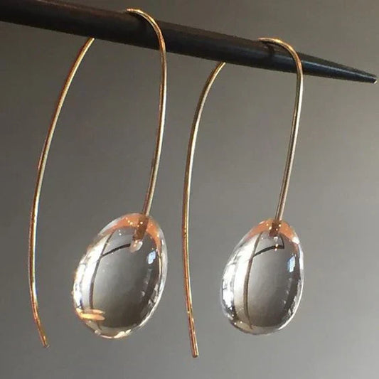 Boucles d’oreilles Antique Grey Crystal Drop | Or