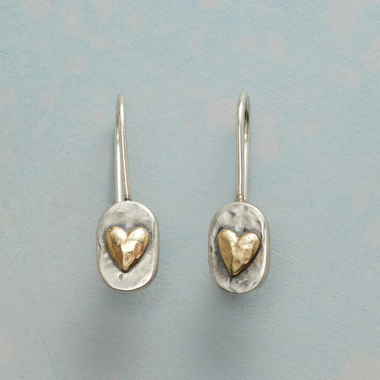 Boucles d'oreilles en or vintage avec argent