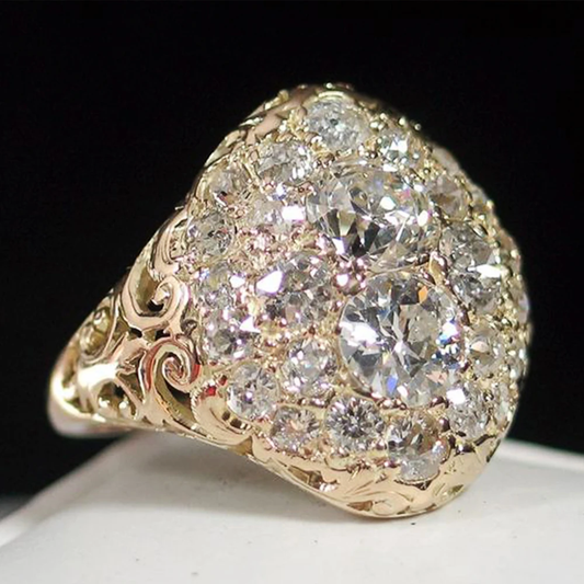 Bague vintage en or avec brillants ronds