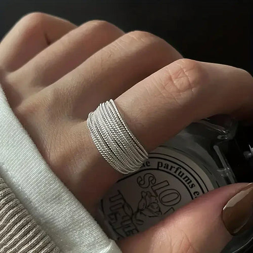 Bague Moonveil Layers | Or blanc