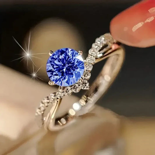 Bague Exotic Crystal Blue | Or blanc