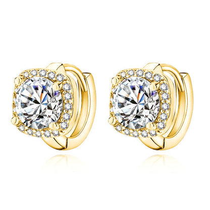 Boucles d’oreilles Nadine carrées | Or blanc