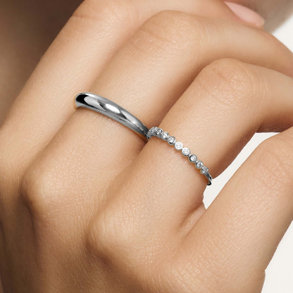 Bague Midi Dome | Or blanc
