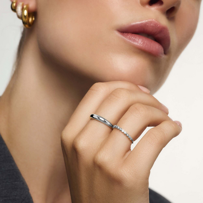 Bague Midi Dome | Or blanc