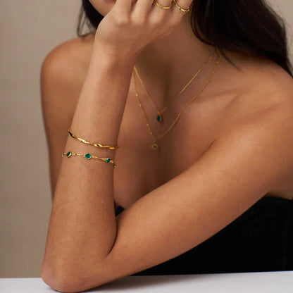 Bracelet chaîne Emerald Link | Or