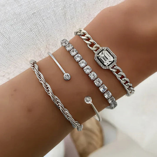 Ensemble bracelet Domitia Calvina | Or blanc